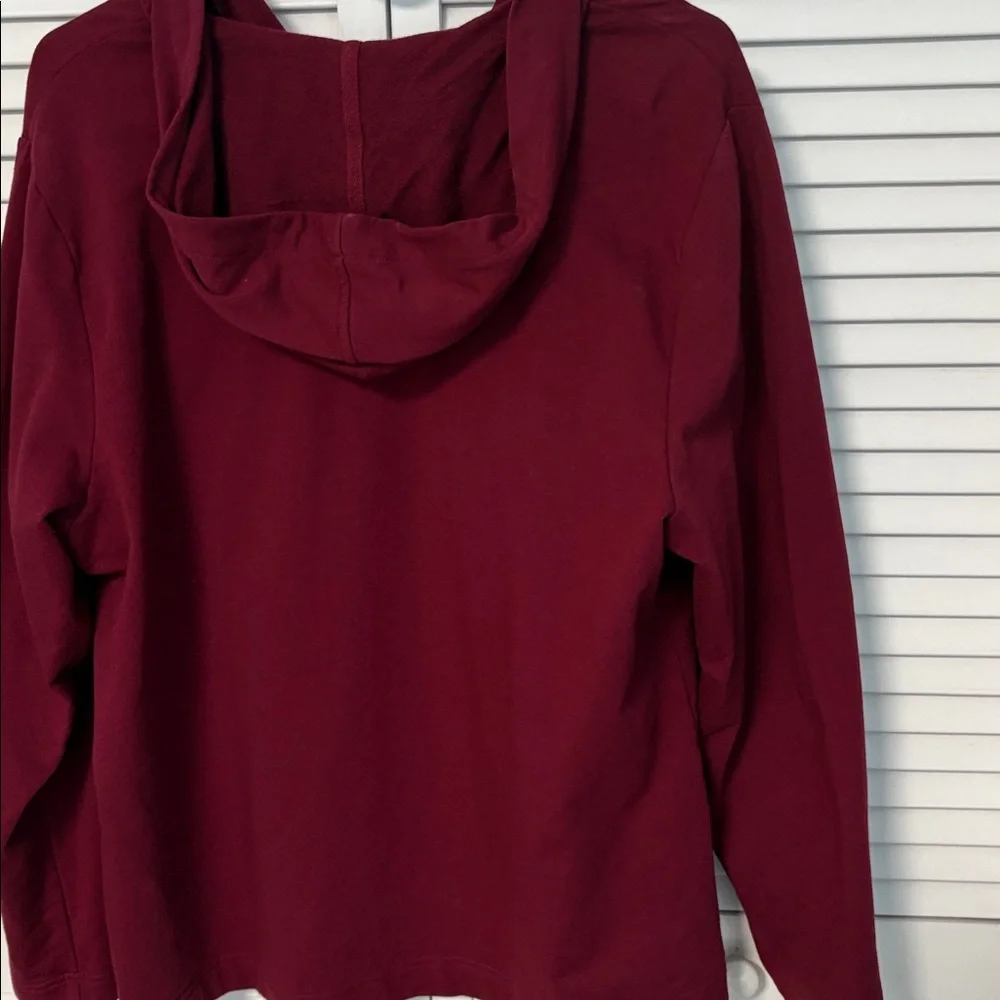 Women’s Karen Scott Sport Maroon Zip-Up Hoodie 0X - Picture 6 of 9